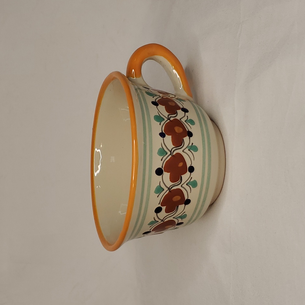Talavera Tea Coffee Mug Artist Signed Pedro Tecayehuatl Mexico Floral